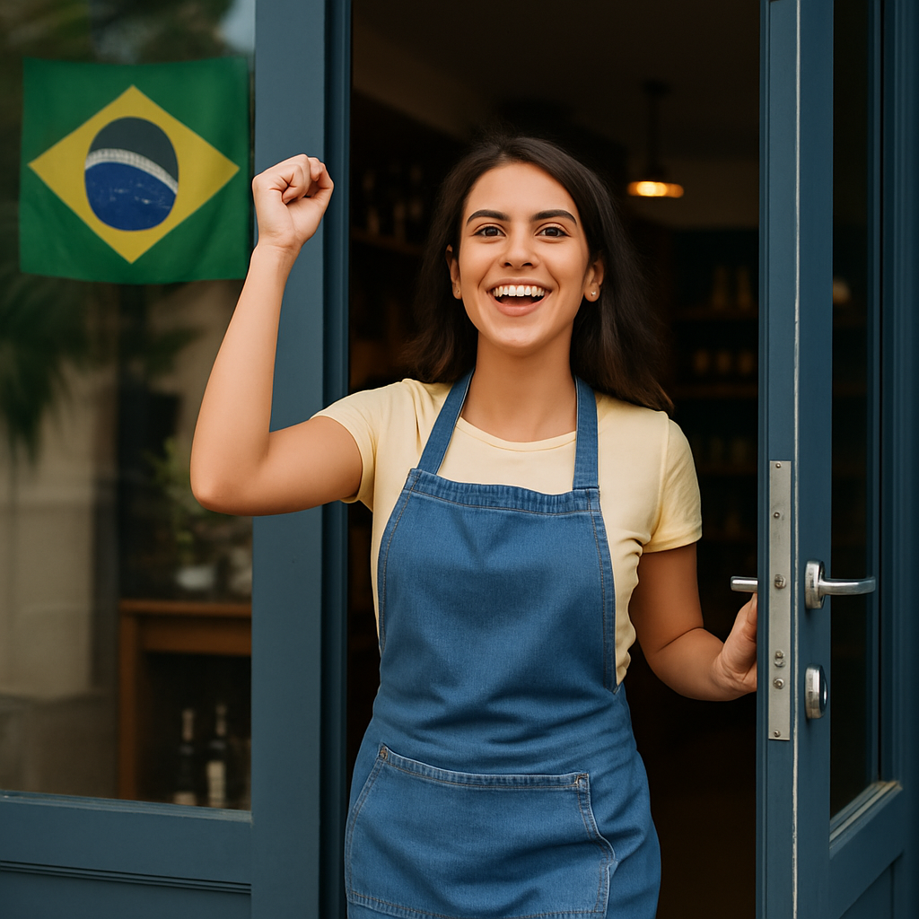 Microempreendedora brasileira abrindo MEI