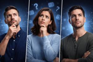 Pessoa em dúvida refletindo sobre PIX e Receita Federal em 2026